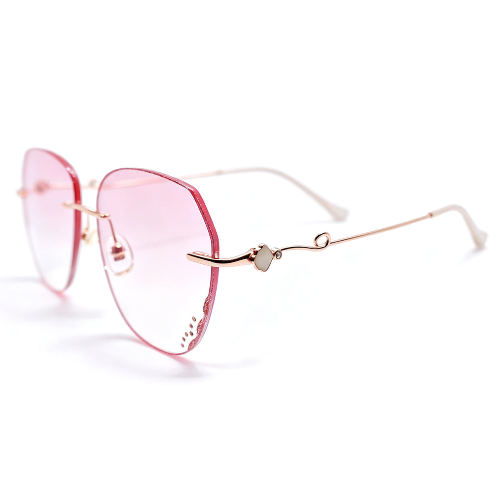 Shimmer Rose Gold Frames with Pink Lenses