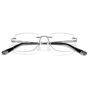 Hollow Temple Rimless Eyeglasses, Gold Metal Frame, Anti Blue Light