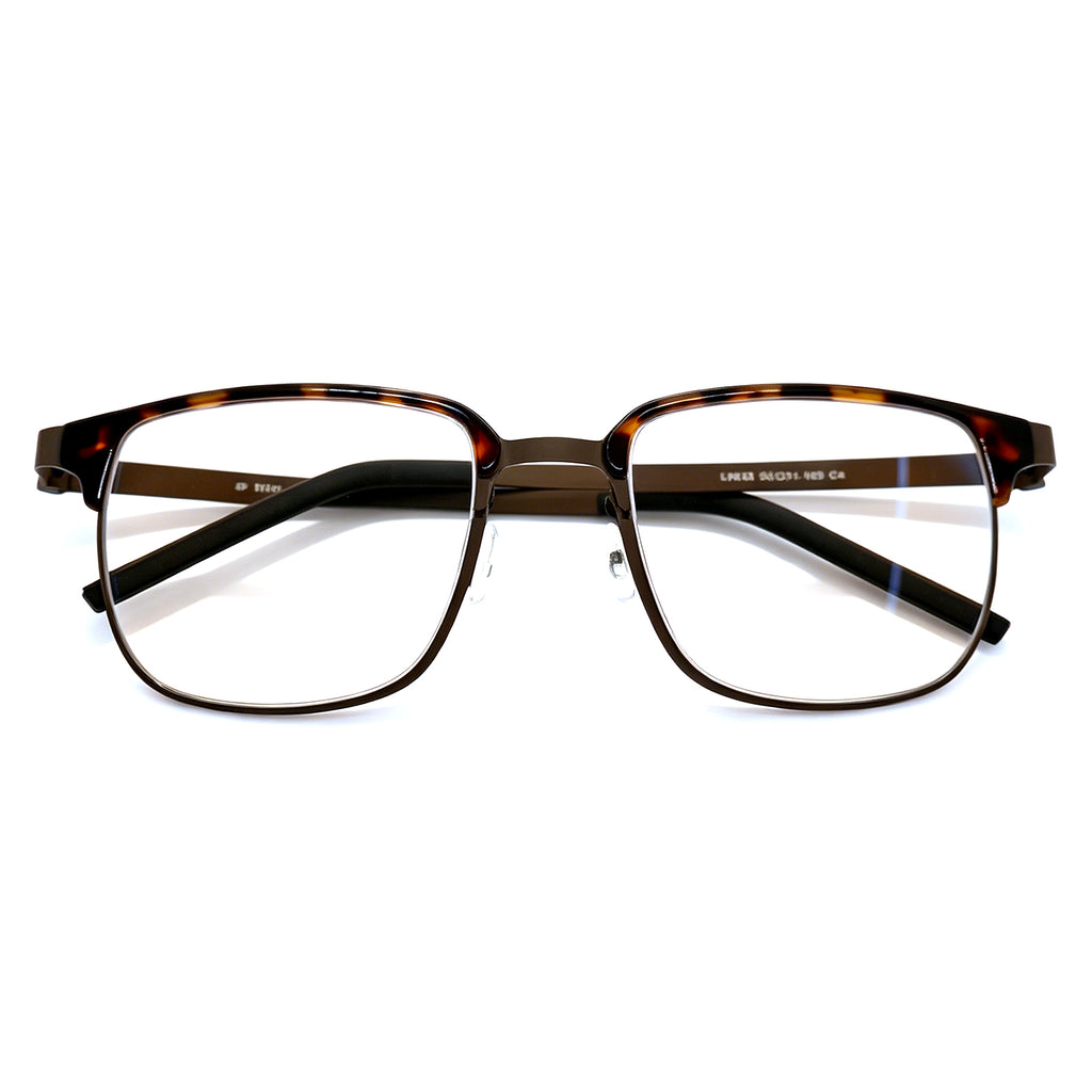 Business Half-Rim Eyewear, Black Frame, Prescription Ready