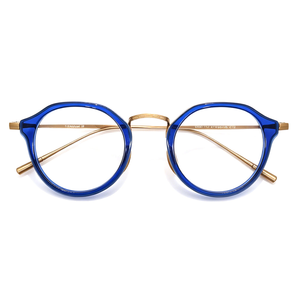 Timeless Round Eyeglasses, Black Acetate with Gunmetal Details, Office & Casual