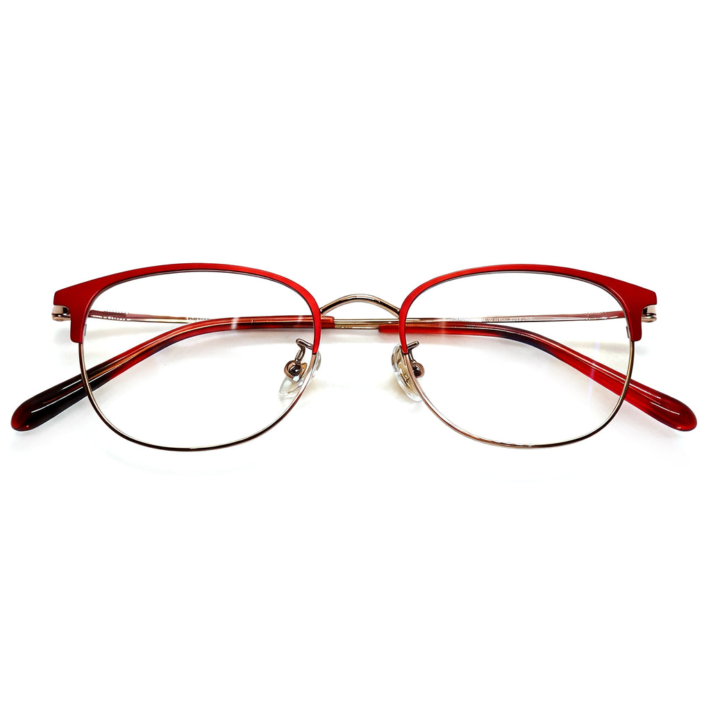 Black & Silver Browline Eyeglasses, Classic Style