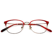 Black & Silver Browline Eyeglasses, Classic Style