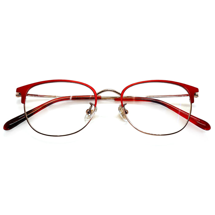 Black & Silver Browline Eyeglasses, Classic Style