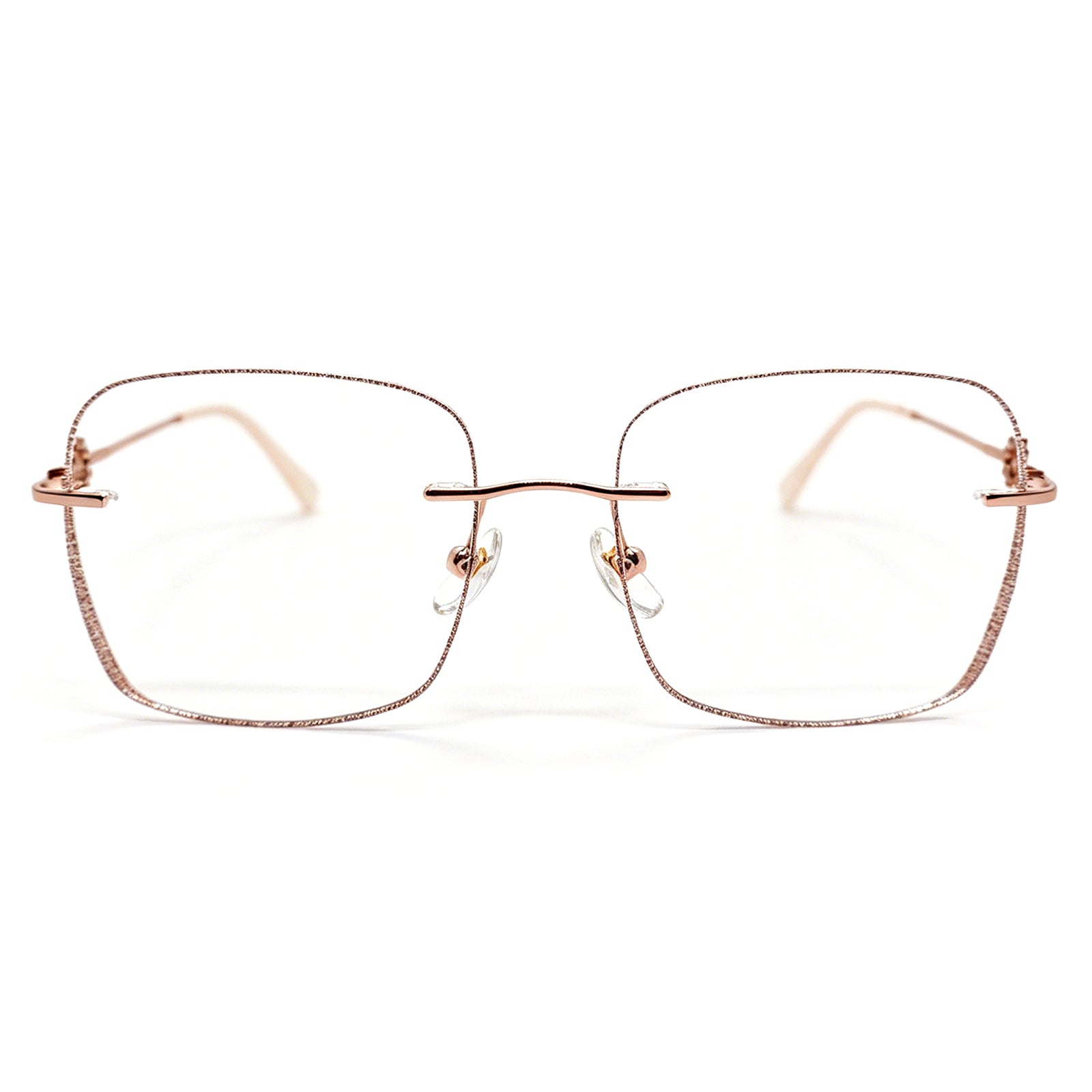 Soft Feminine Rimless Glasses, Rose Gold, Delicate Flower Accents
