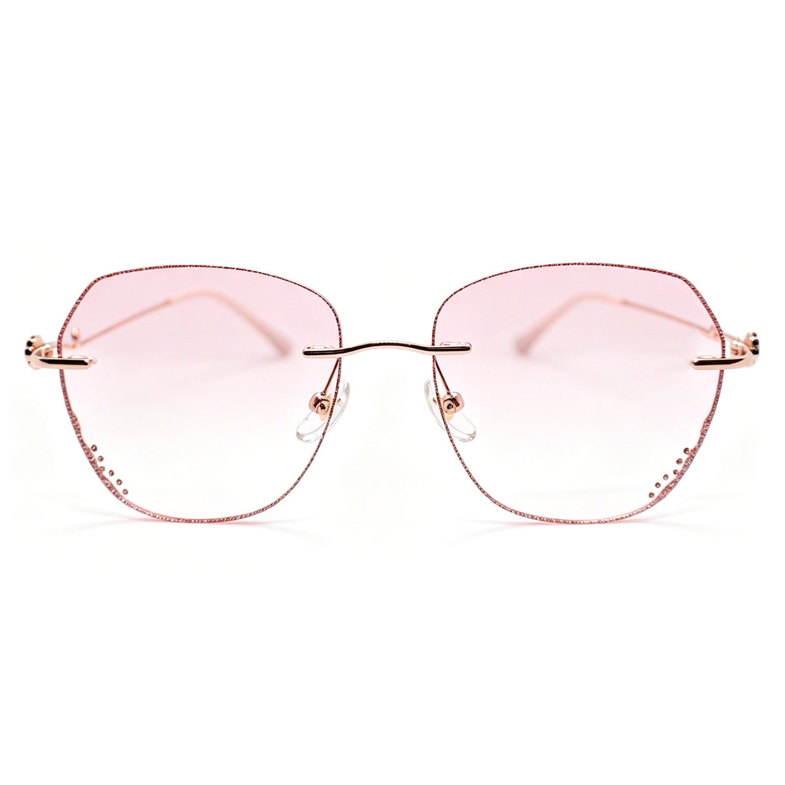 Shimmer Rose Gold Frames with Pink Lenses
