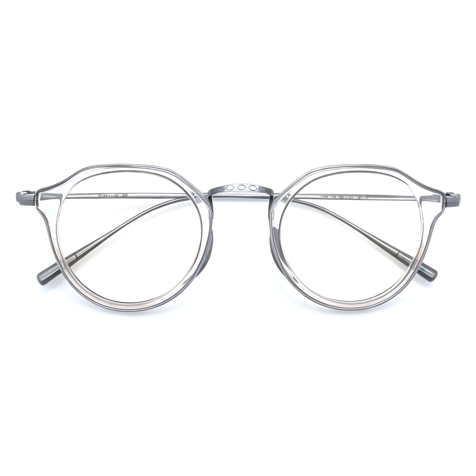 Timeless Round Eyeglasses, Black Acetate with Gunmetal Details, Office & Casual