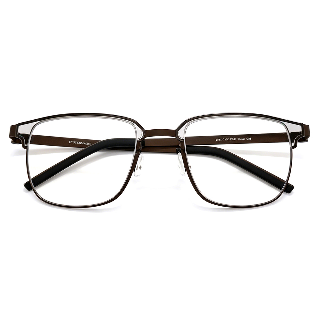 Business Half-Rim Eyewear, Black Frame, Prescription Ready
