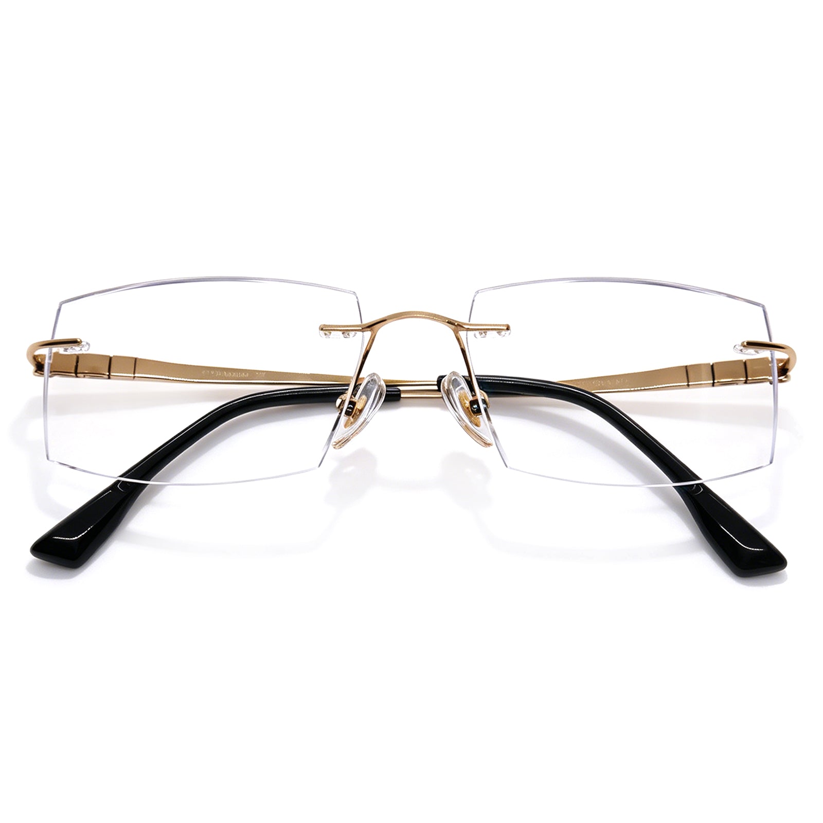 Black Rimless Eyeglasses, Lightweight for Men