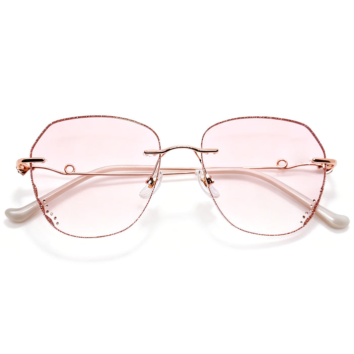 Shimmer Rose Gold Frames with Pink Lenses