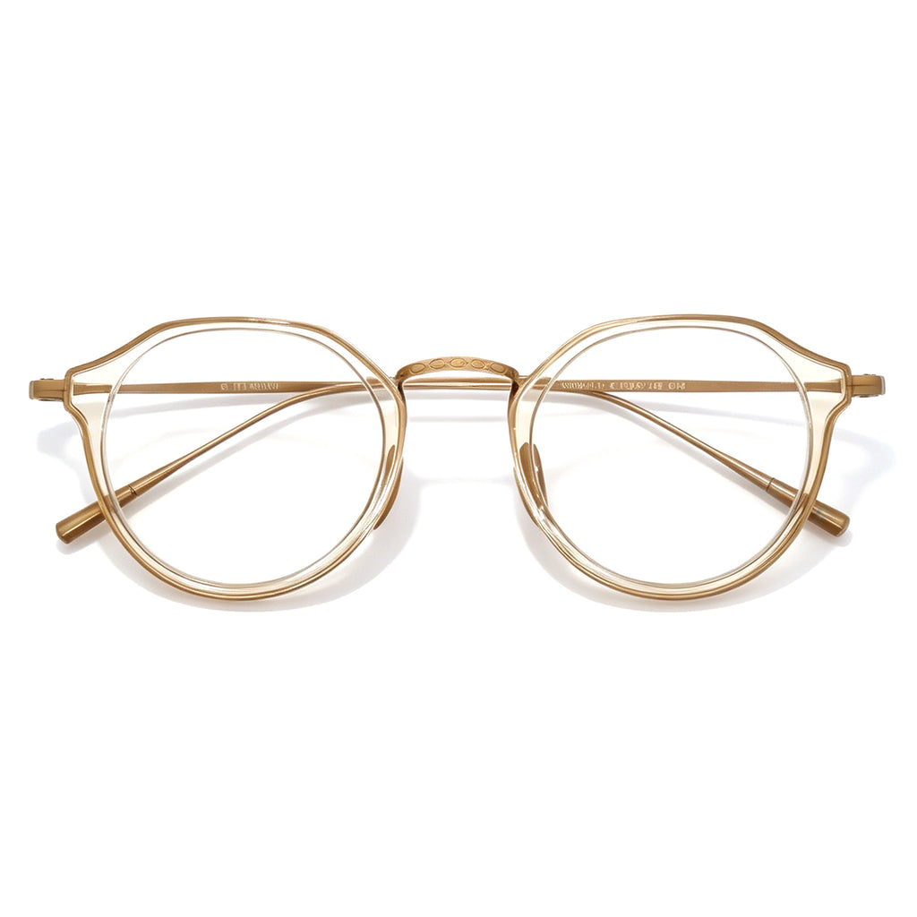Timeless Round Eyeglasses, Black Acetate with Gunmetal Details, Office & Casual