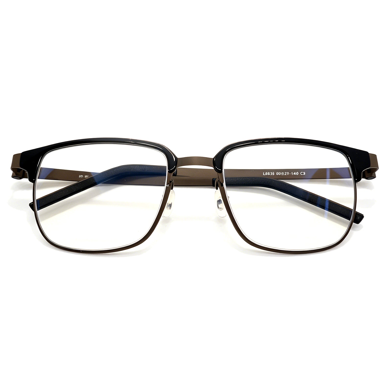 Business Half-Rim Eyewear, Black Frame, Prescription Ready