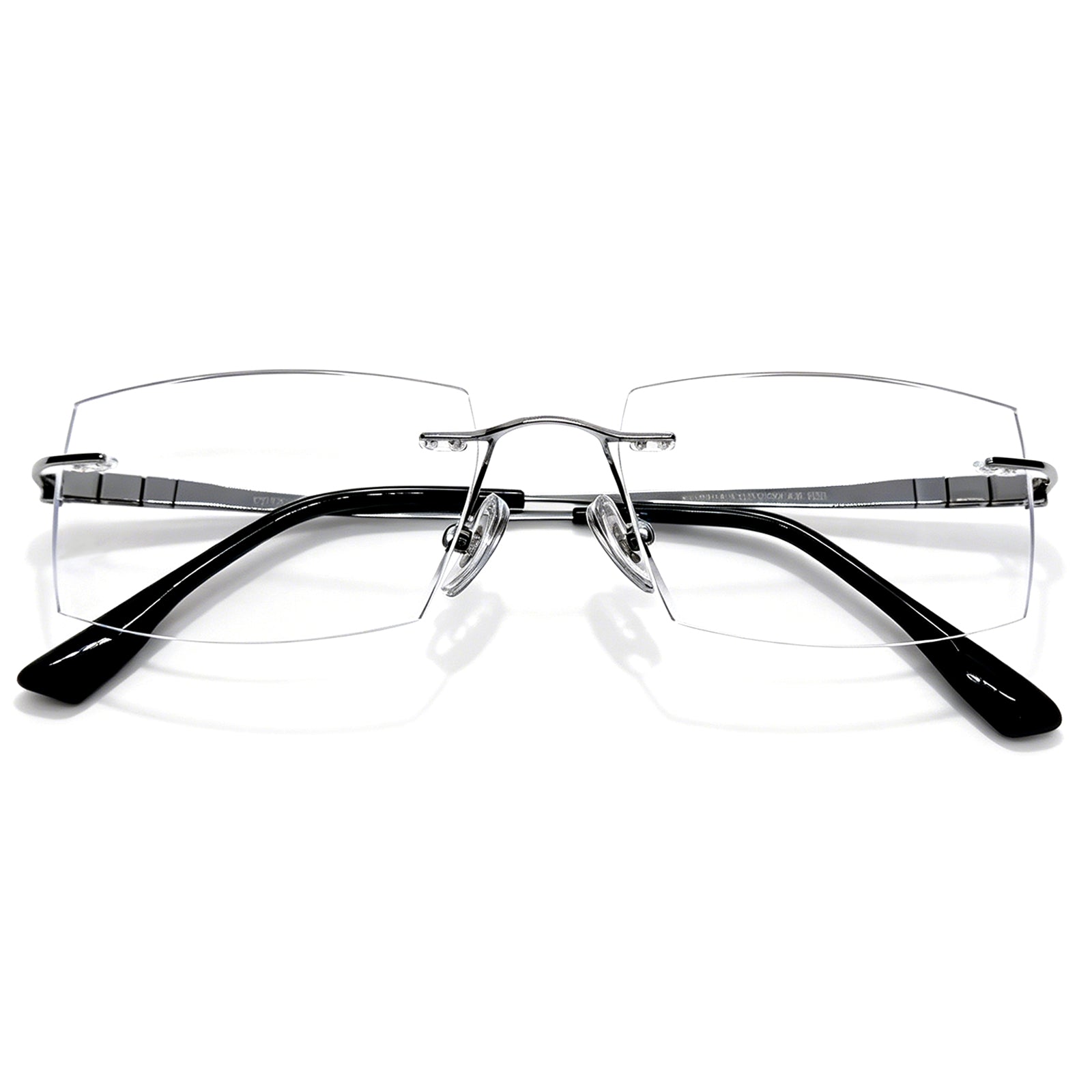 Black Rimless Eyeglasses, Lightweight for Men