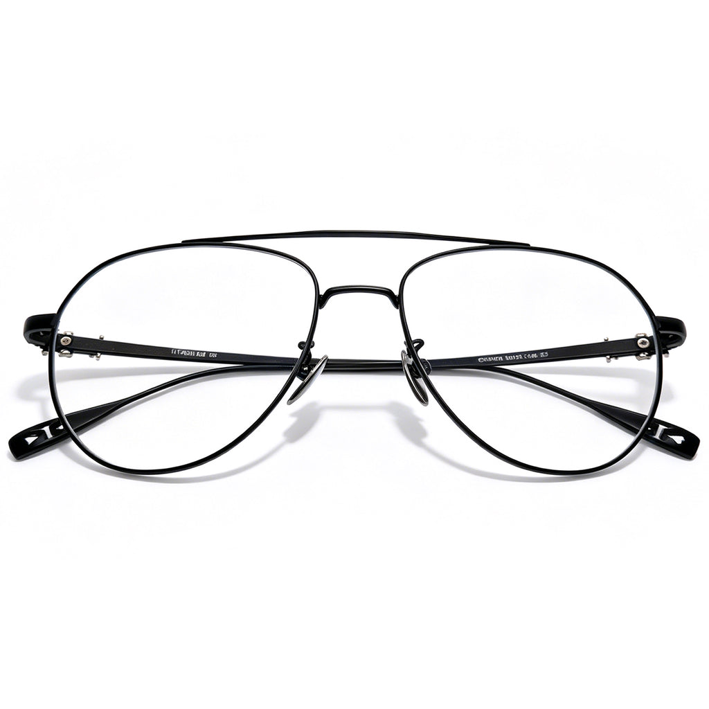 Understated Cool Pilot Style Eyewear, Black Frame for Confident Men