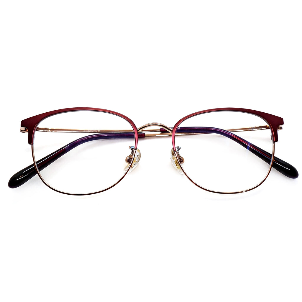 Black & Silver Browline Eyeglasses, Classic Style
