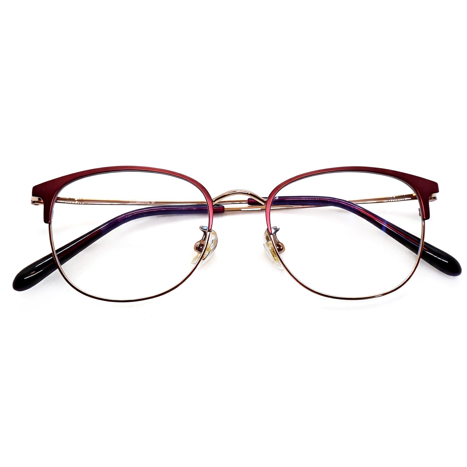 Black & Silver Browline Eyeglasses, Classic Style