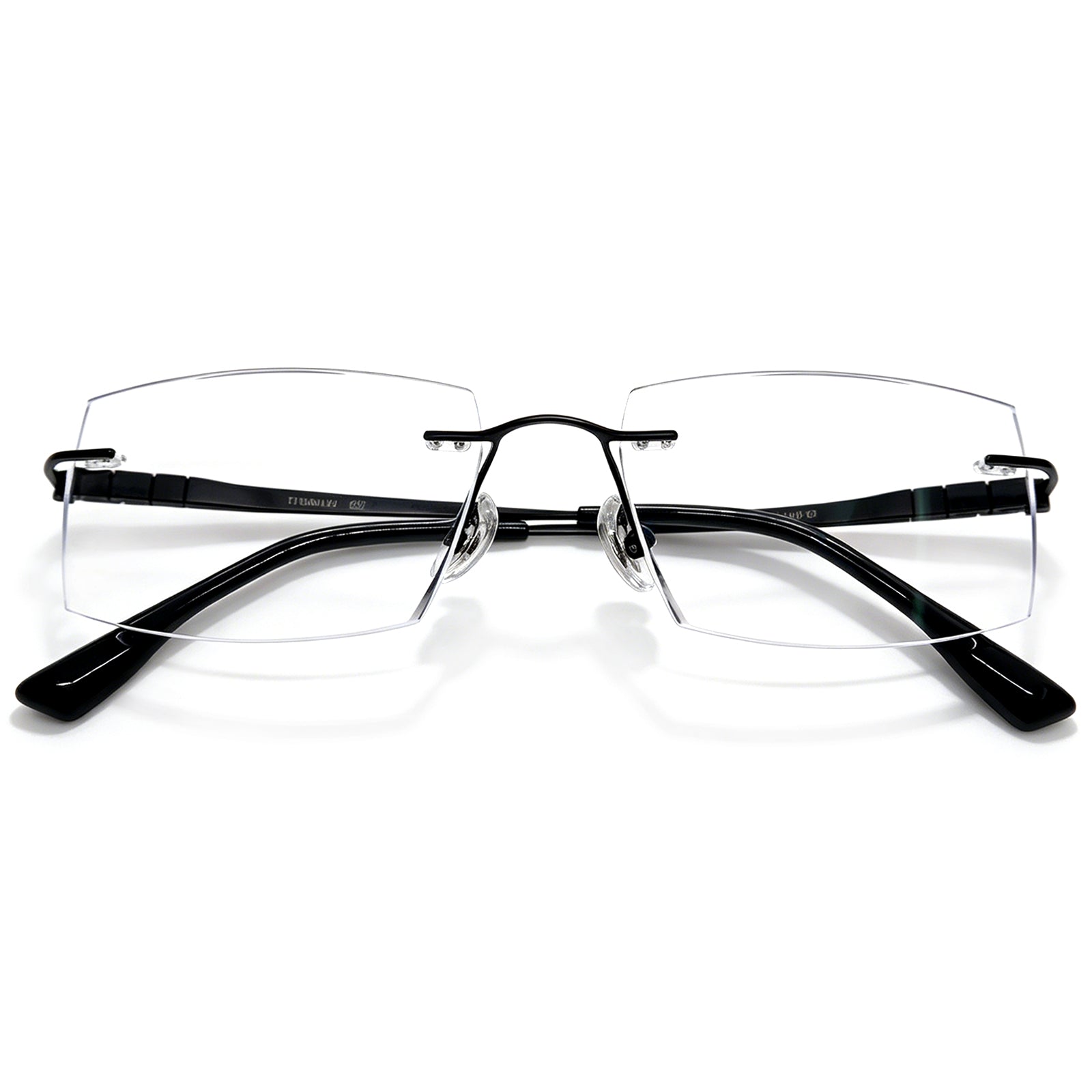Black Rimless Eyeglasses, Lightweight for Men