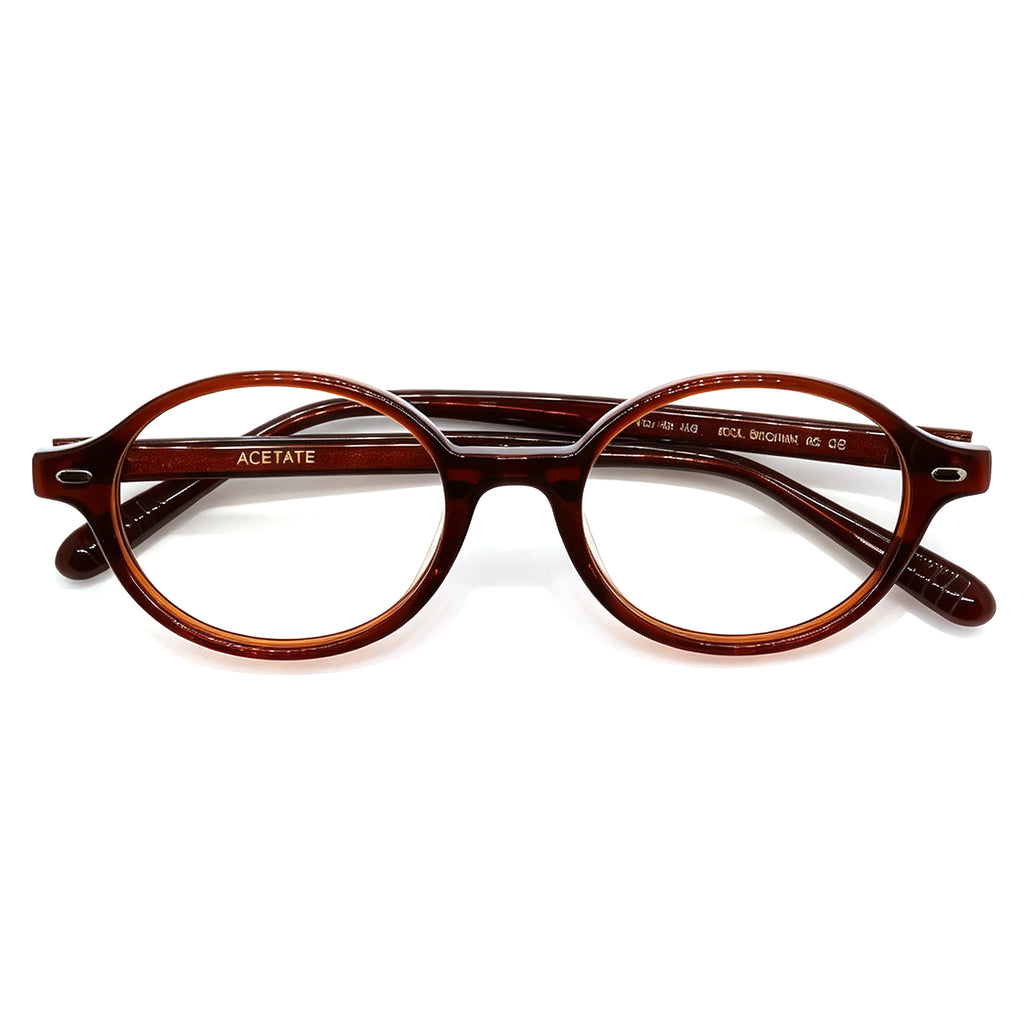 Intellectual Black Oval Acetate Eyeglasses, Classic Retro Academic Style
