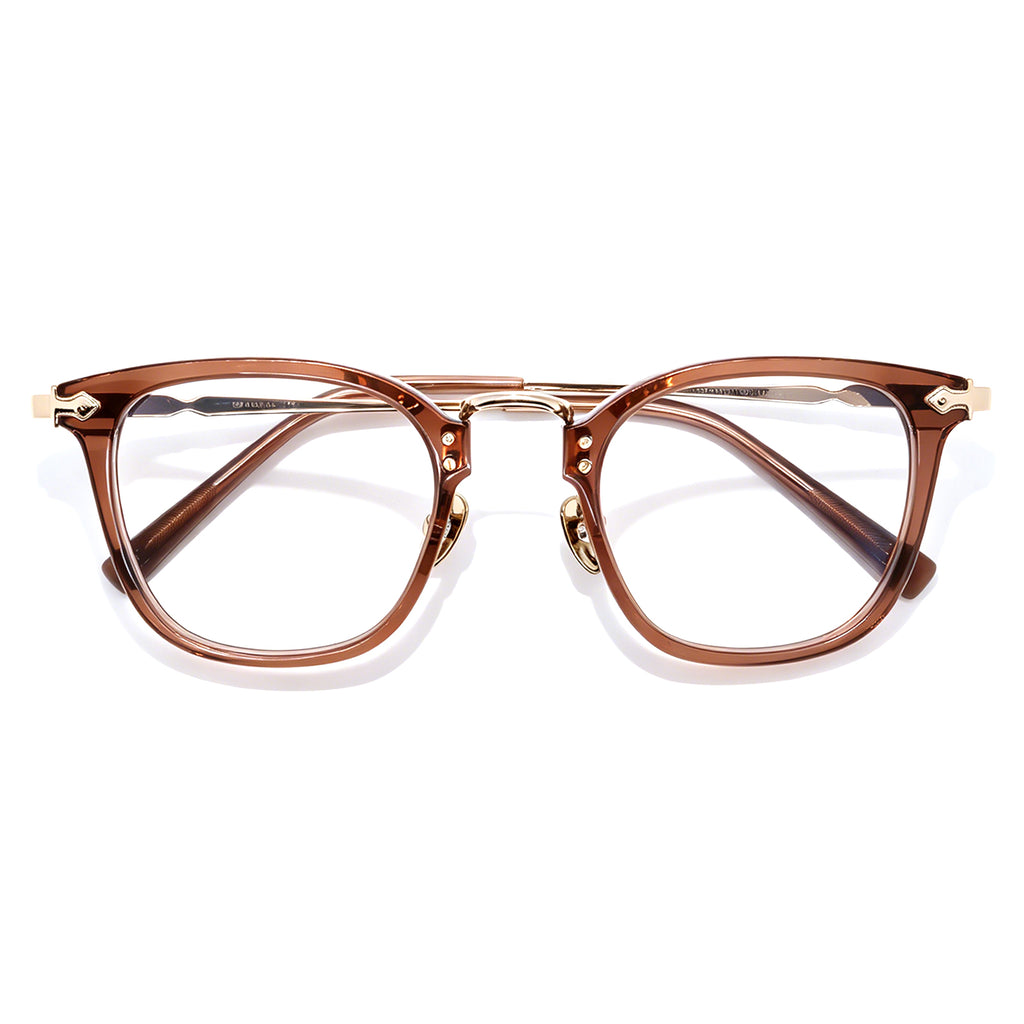 Modern Minimalist Clear Square Eyeglasses, Two-Tone Black & Clear