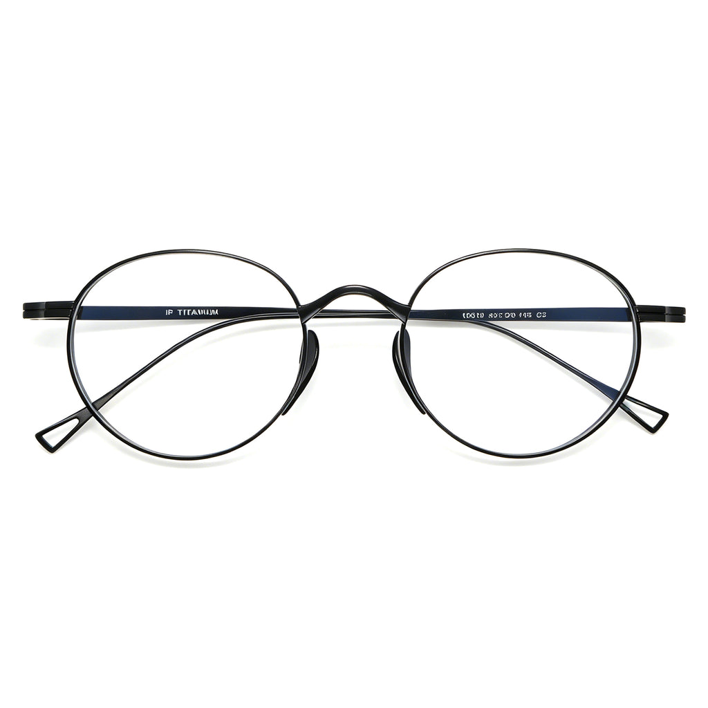 Minimalist Black Oval Eyewear, Lightweight Acetate, Prescription Ready