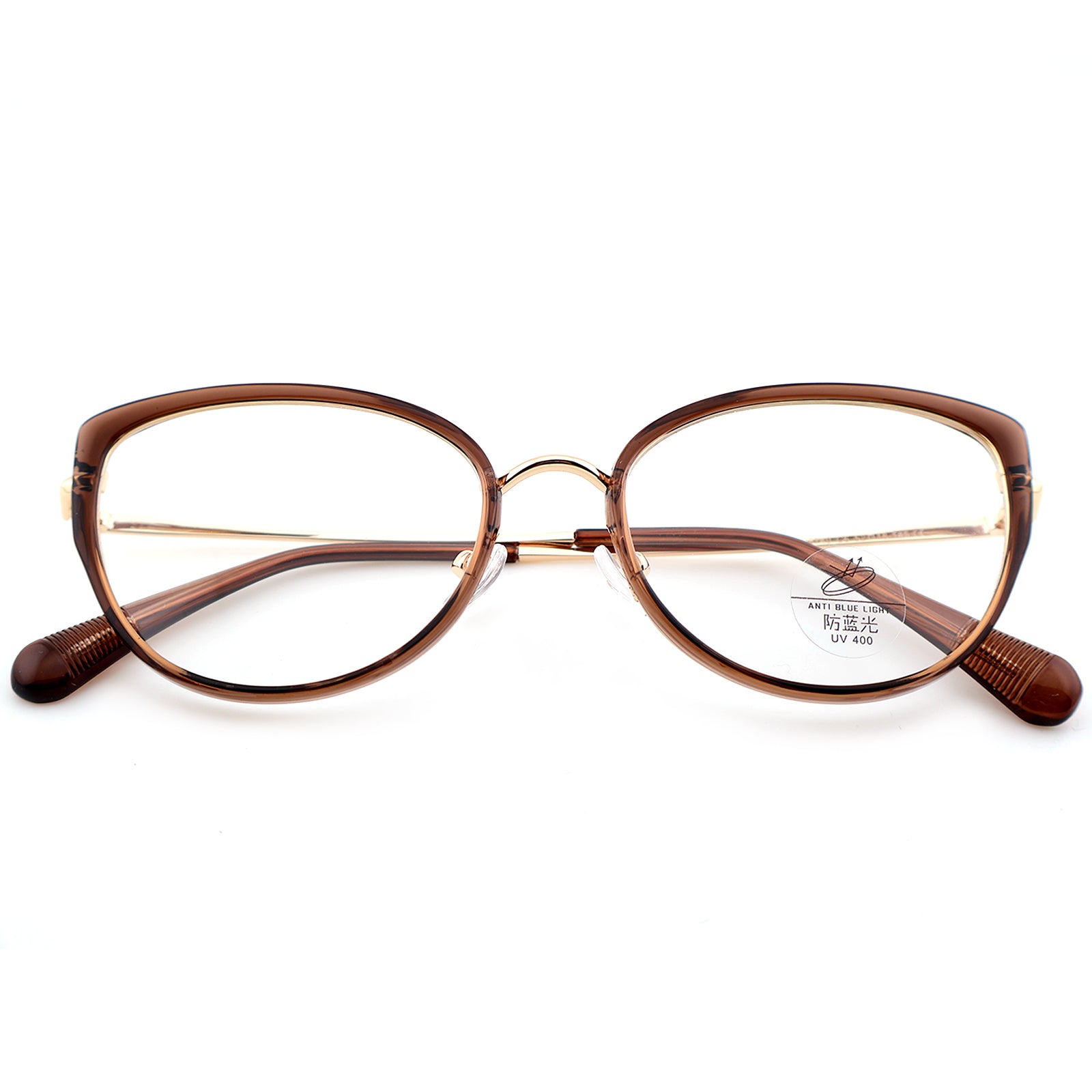 Women’s Retro Cat-Eye Computer Glasses, Silver Accent
