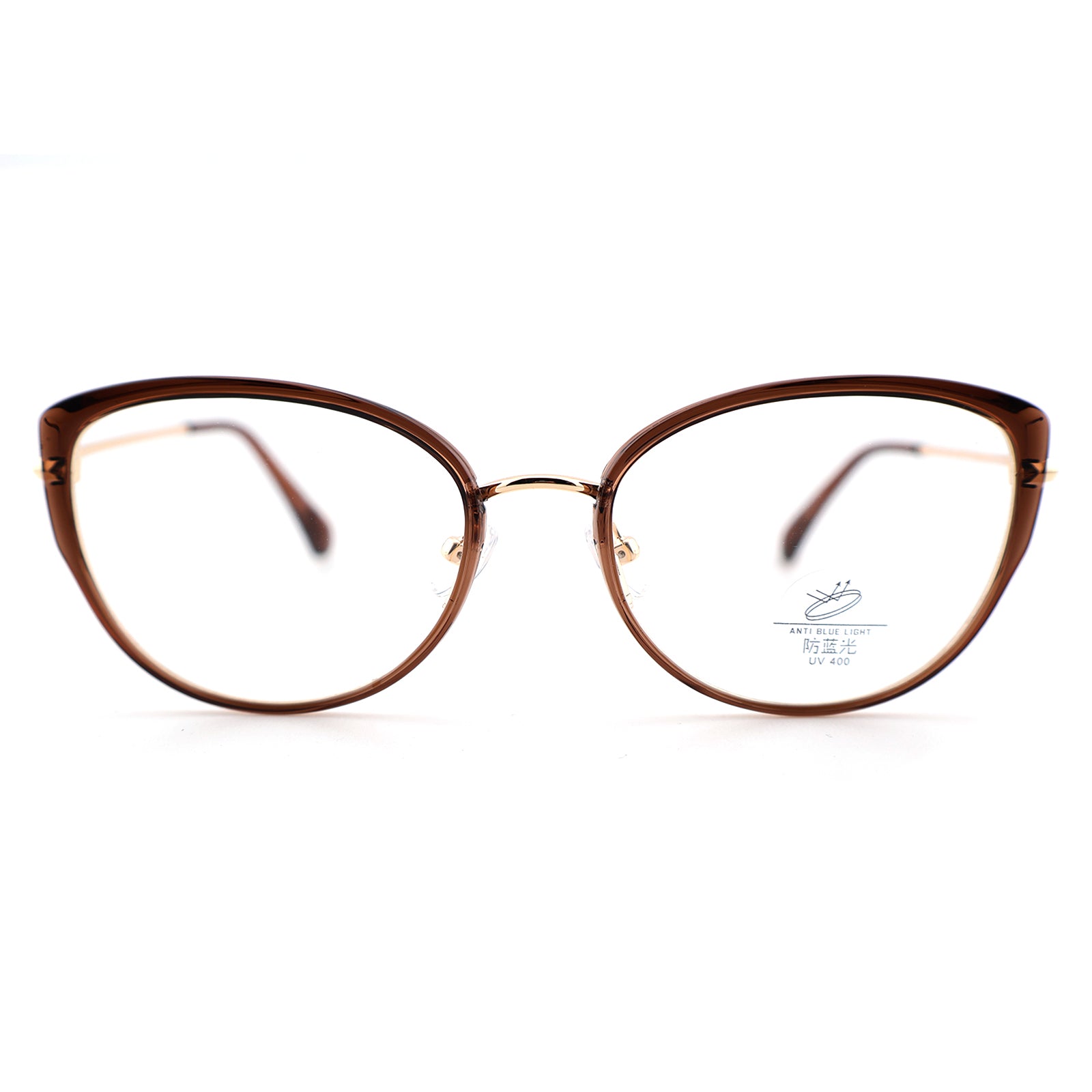 Women’s Retro Cat-Eye Computer Glasses, Silver Accent