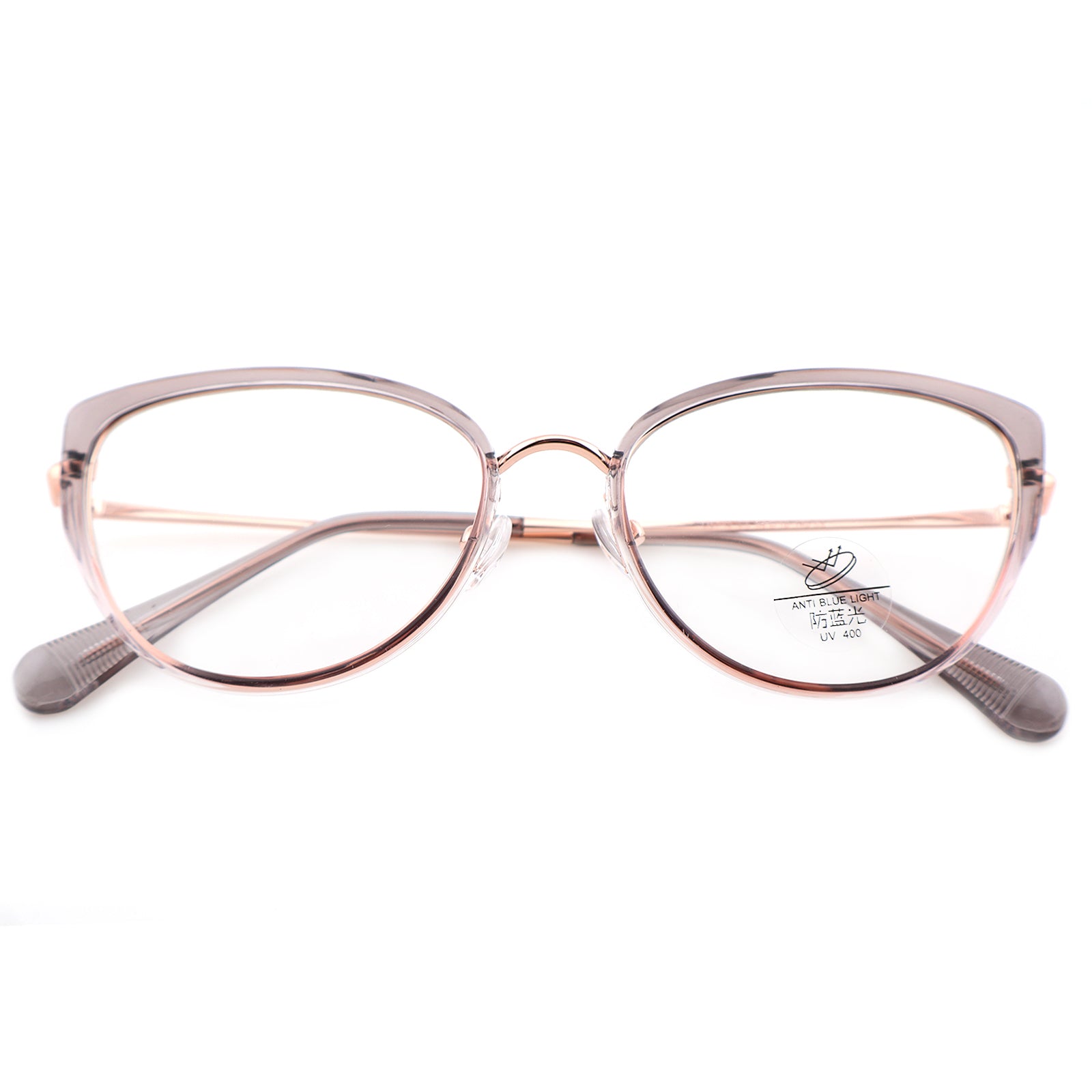 Women’s Retro Cat-Eye Computer Glasses, Silver Accent