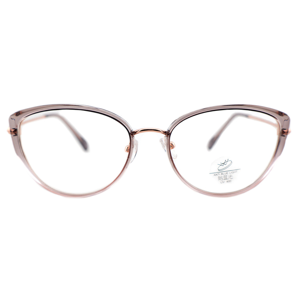 Women’s Retro Cat-Eye Computer Glasses, Silver Accent