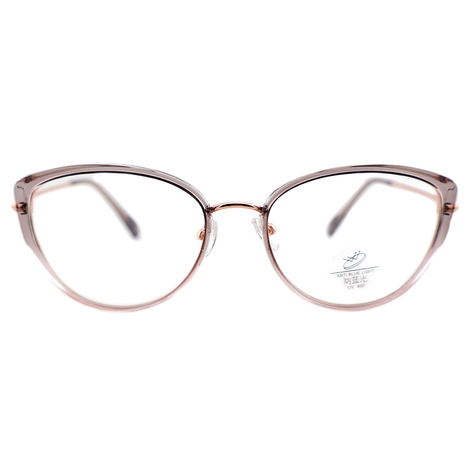 Women’s Retro Cat-Eye Computer Glasses, Silver Accent