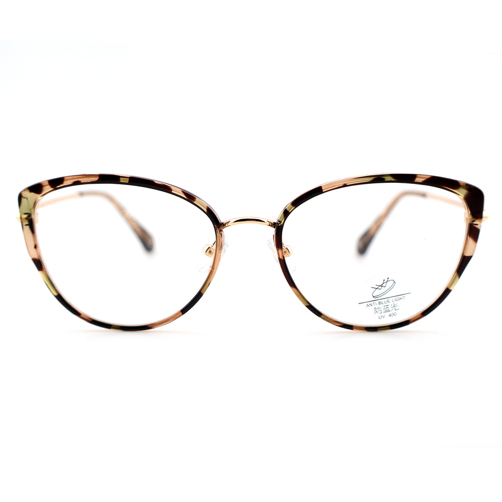 Women’s Retro Cat-Eye Computer Glasses, Silver Accent