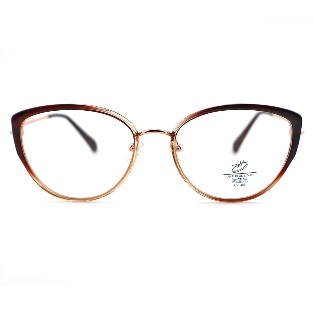 Women’s Retro Cat-Eye Computer Glasses, Silver Accent
