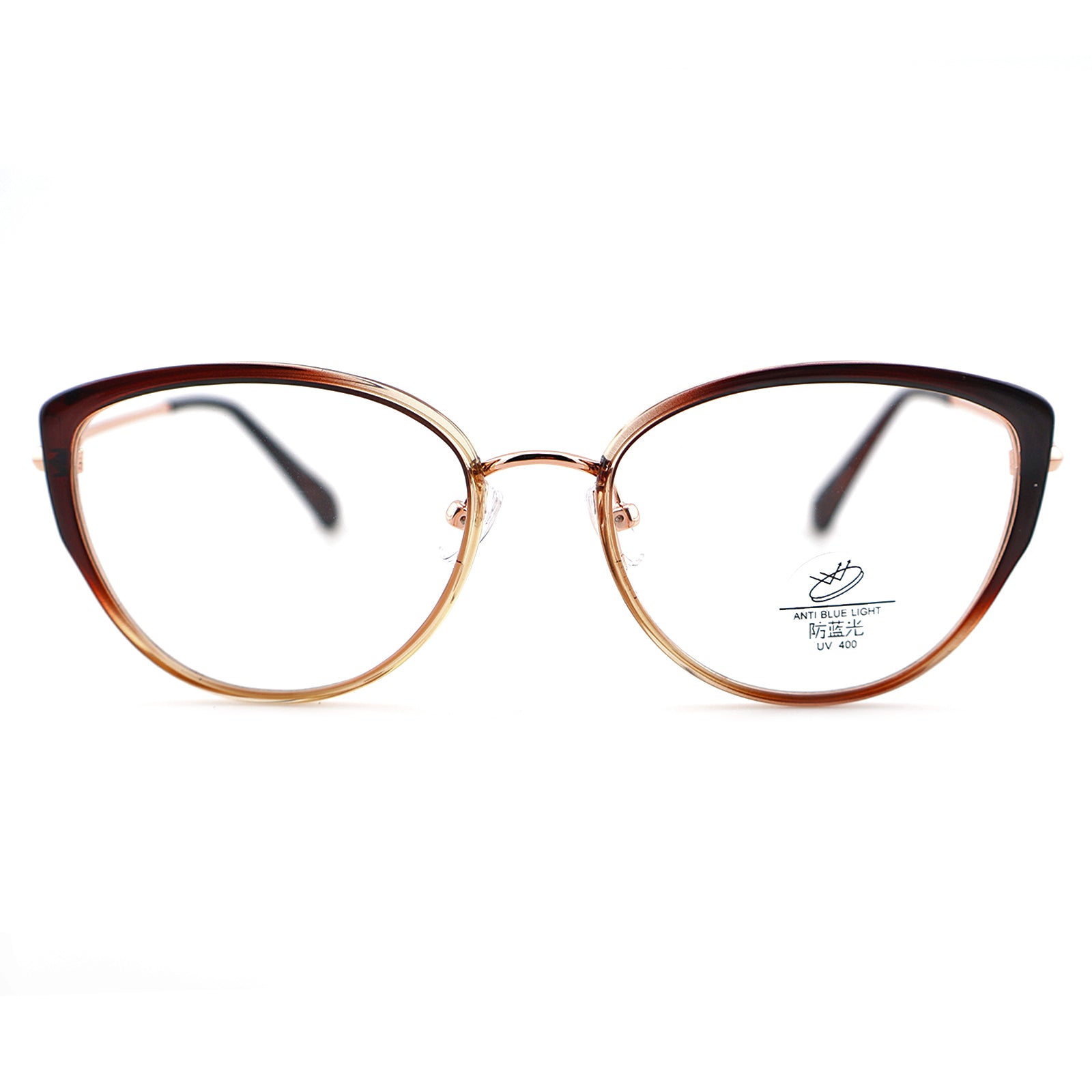 Women’s Retro Cat-Eye Computer Glasses, Silver Accent