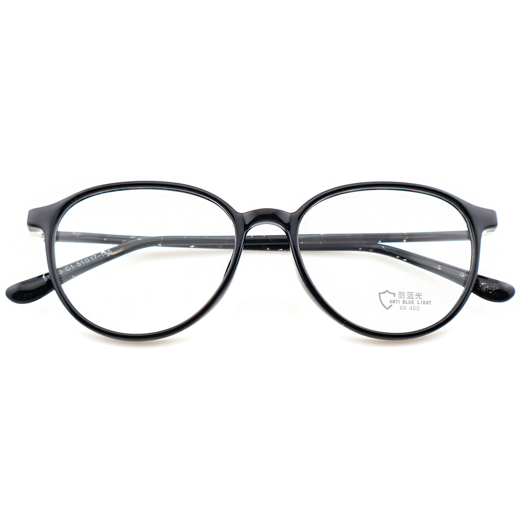 Minimalist Black Round Anti-Glare Eyewear