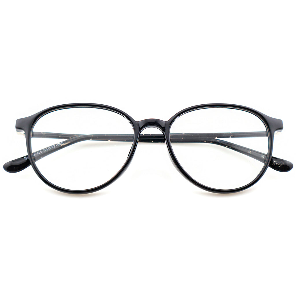 Unisex Round Large Frame Anti Blue Light Prescription Eyeglasses, Free Shipping on Orders Over $69