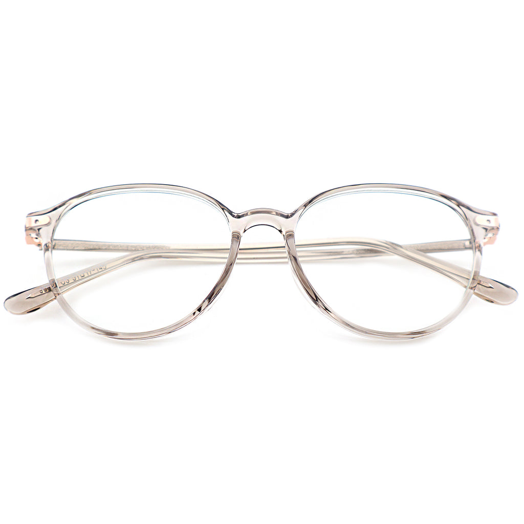 Unisex Round Large Frame Anti Blue Light Prescription Eyeglasses, Free Shipping on Orders Over $69