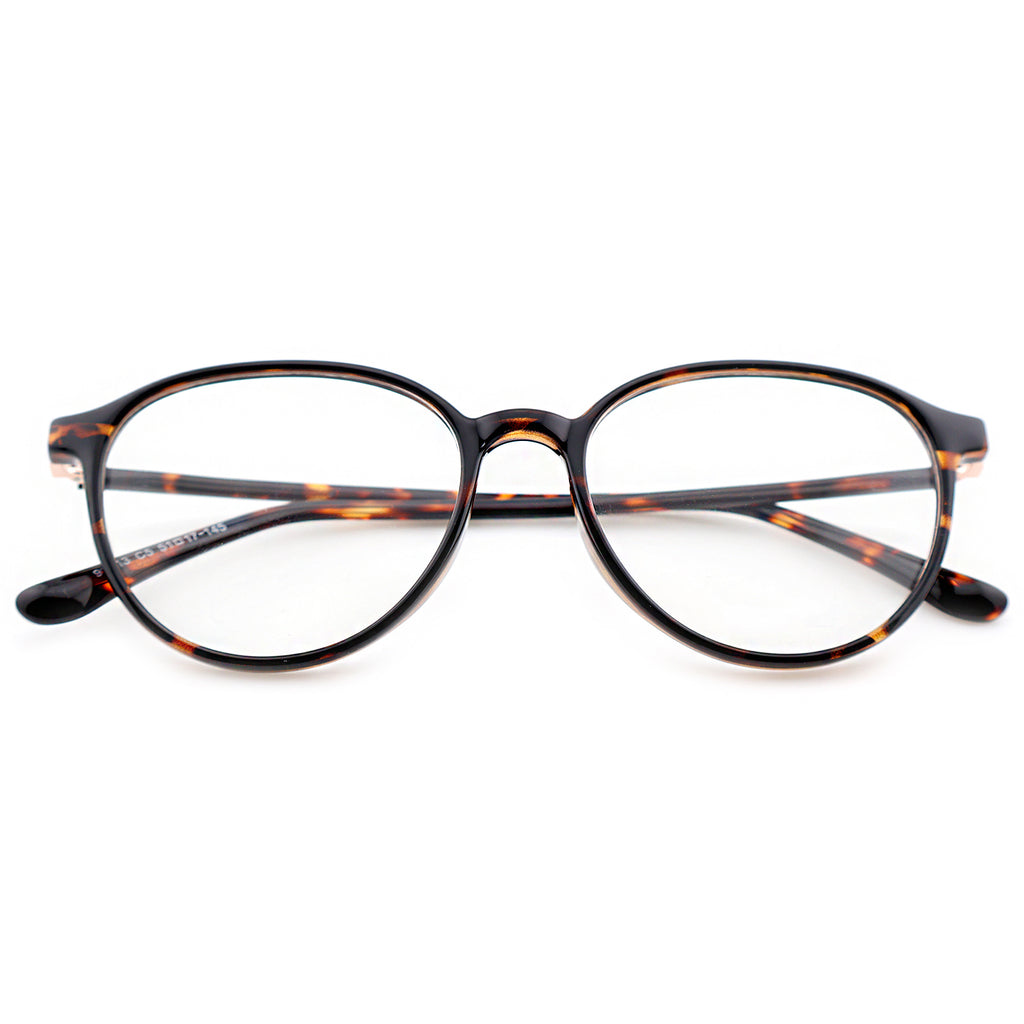 Unisex Round Large Frame Anti Blue Light Prescription Eyeglasses, Free Shipping on Orders Over $69