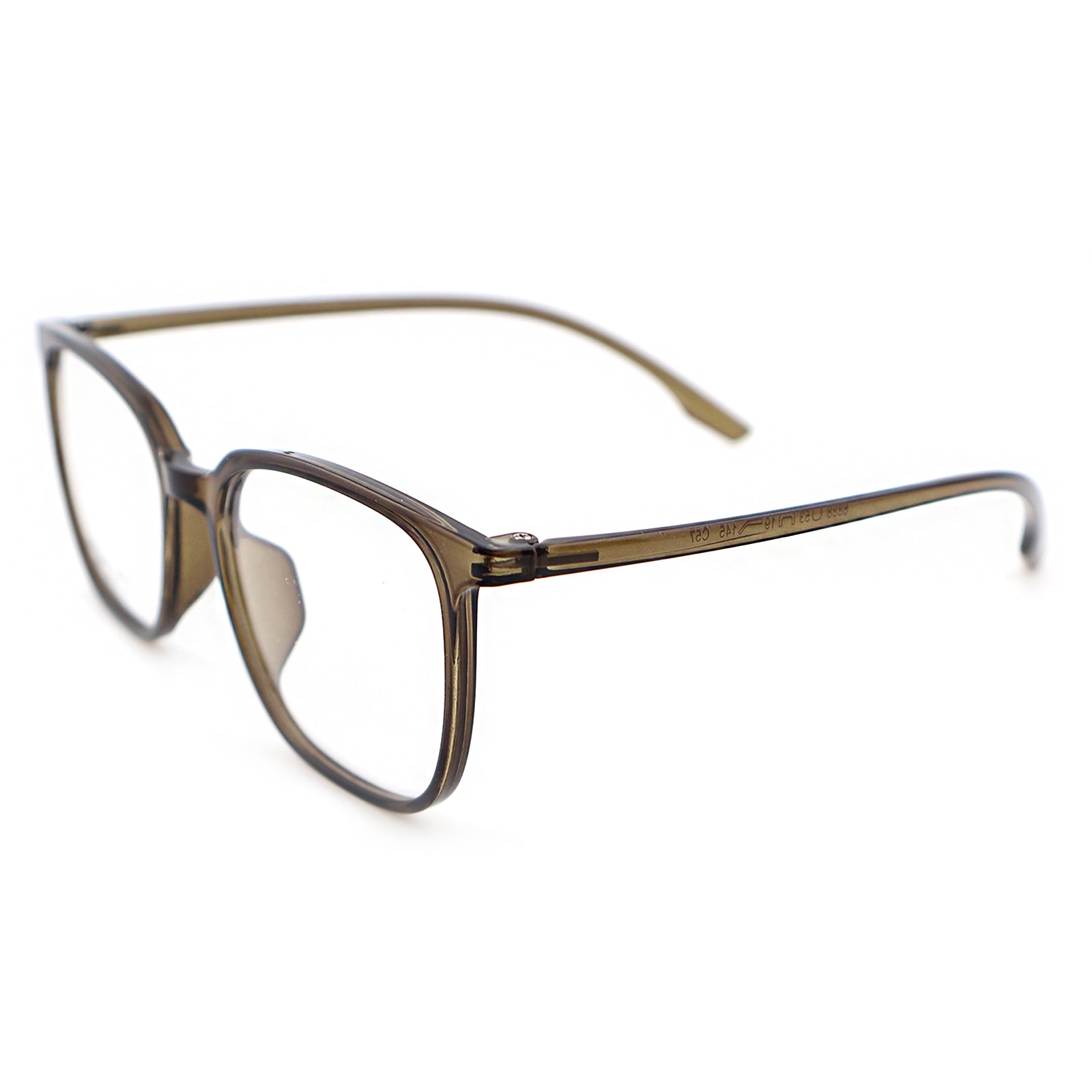 Transparent Brown Square Eyeglasses, Korean Design