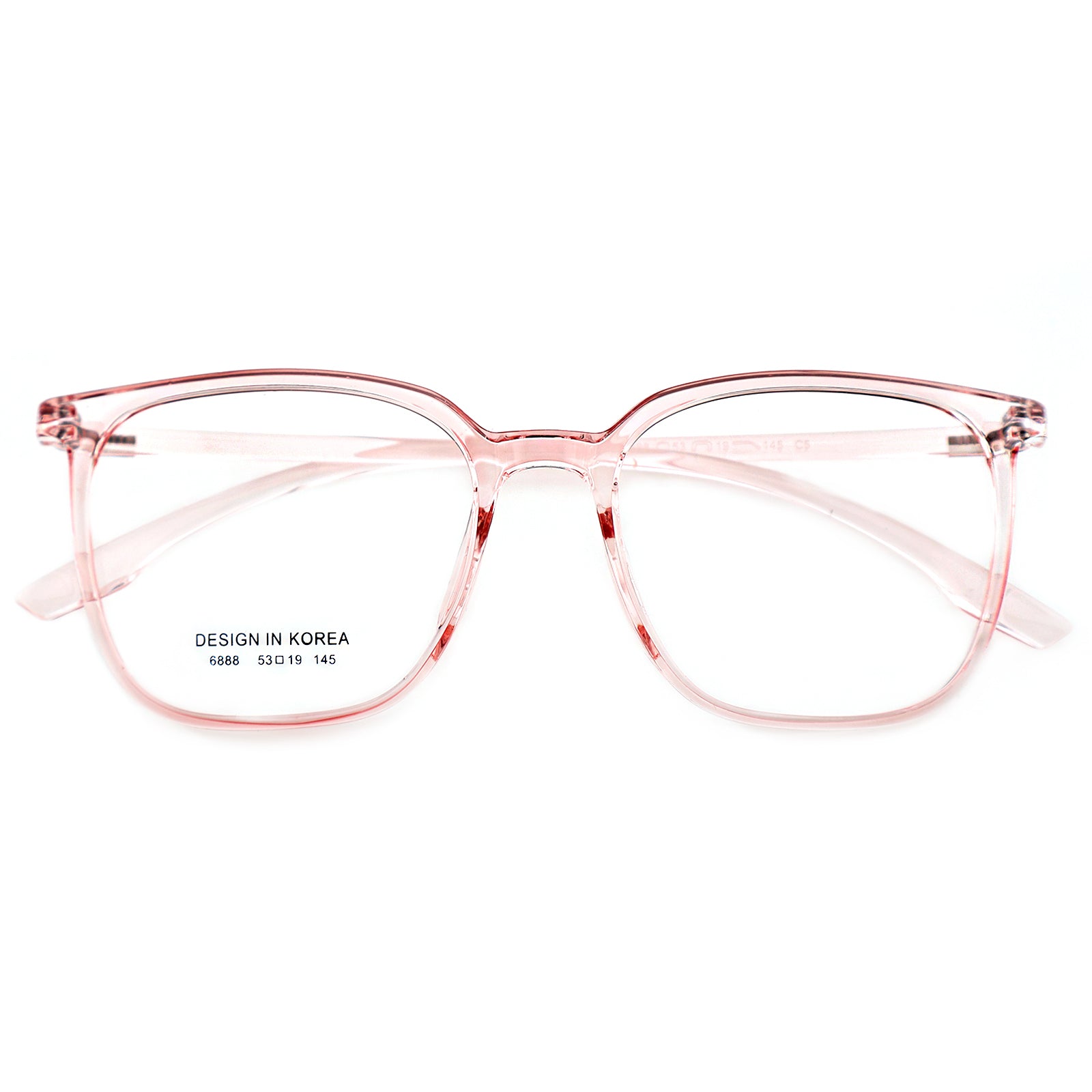 Transparent Brown Square Eyeglasses, Korean Design