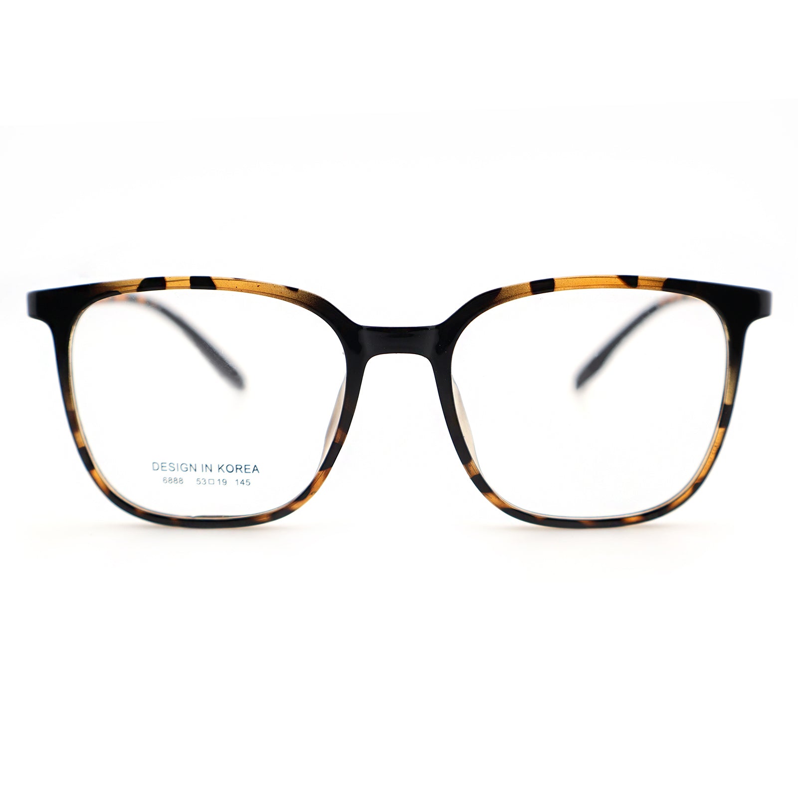 Transparent Brown Square Eyeglasses, Korean Design