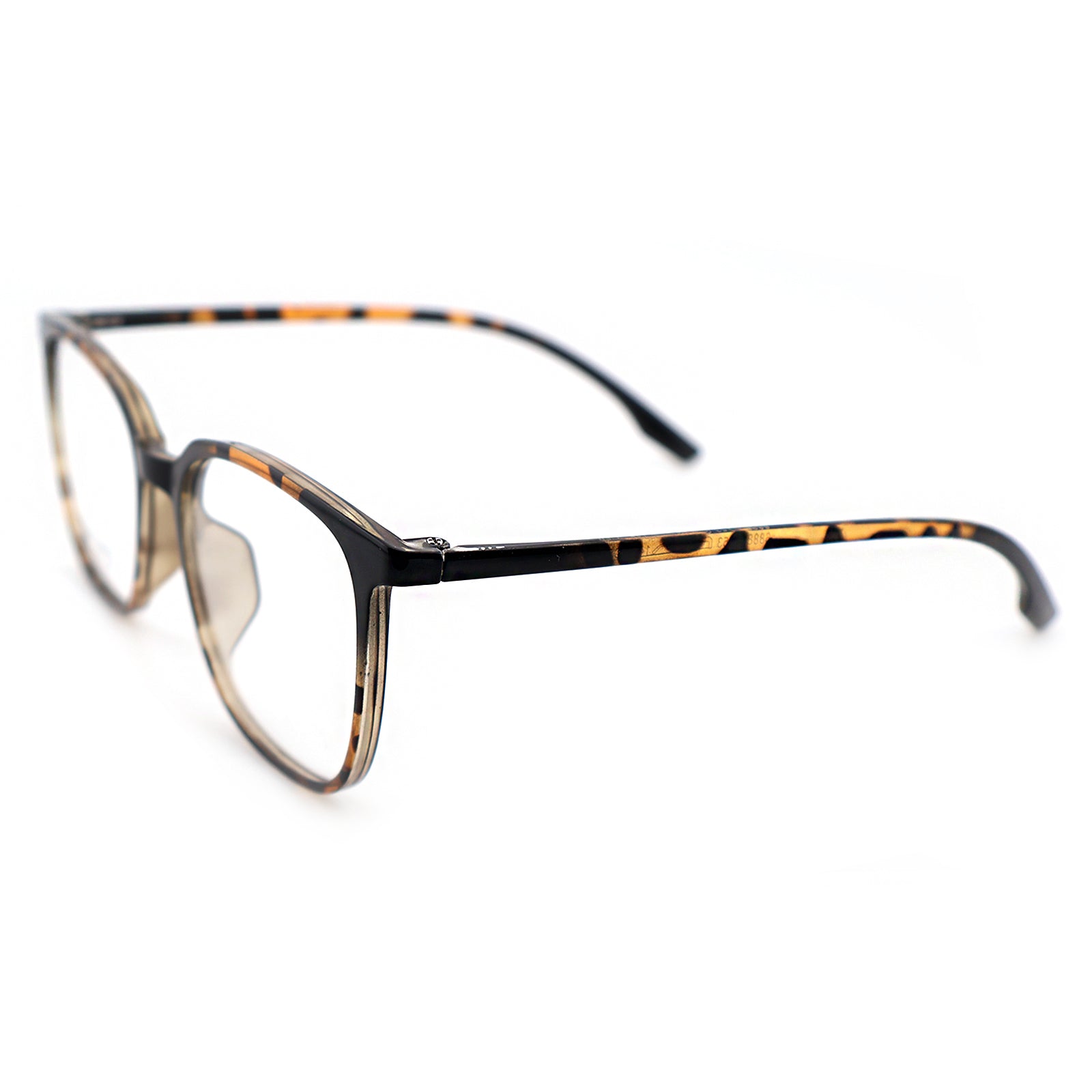 Transparent Brown Square Eyeglasses, Korean Design