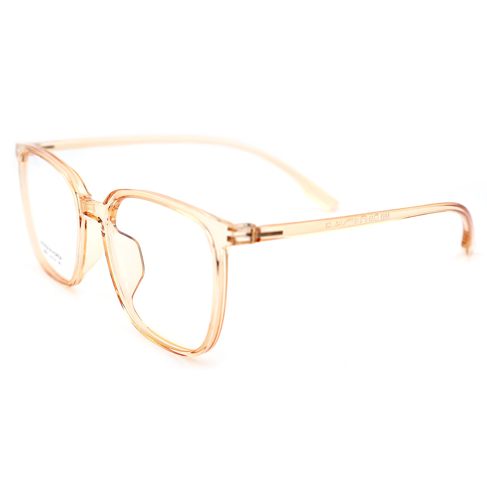 Transparent Brown Square Eyeglasses, Korean Design