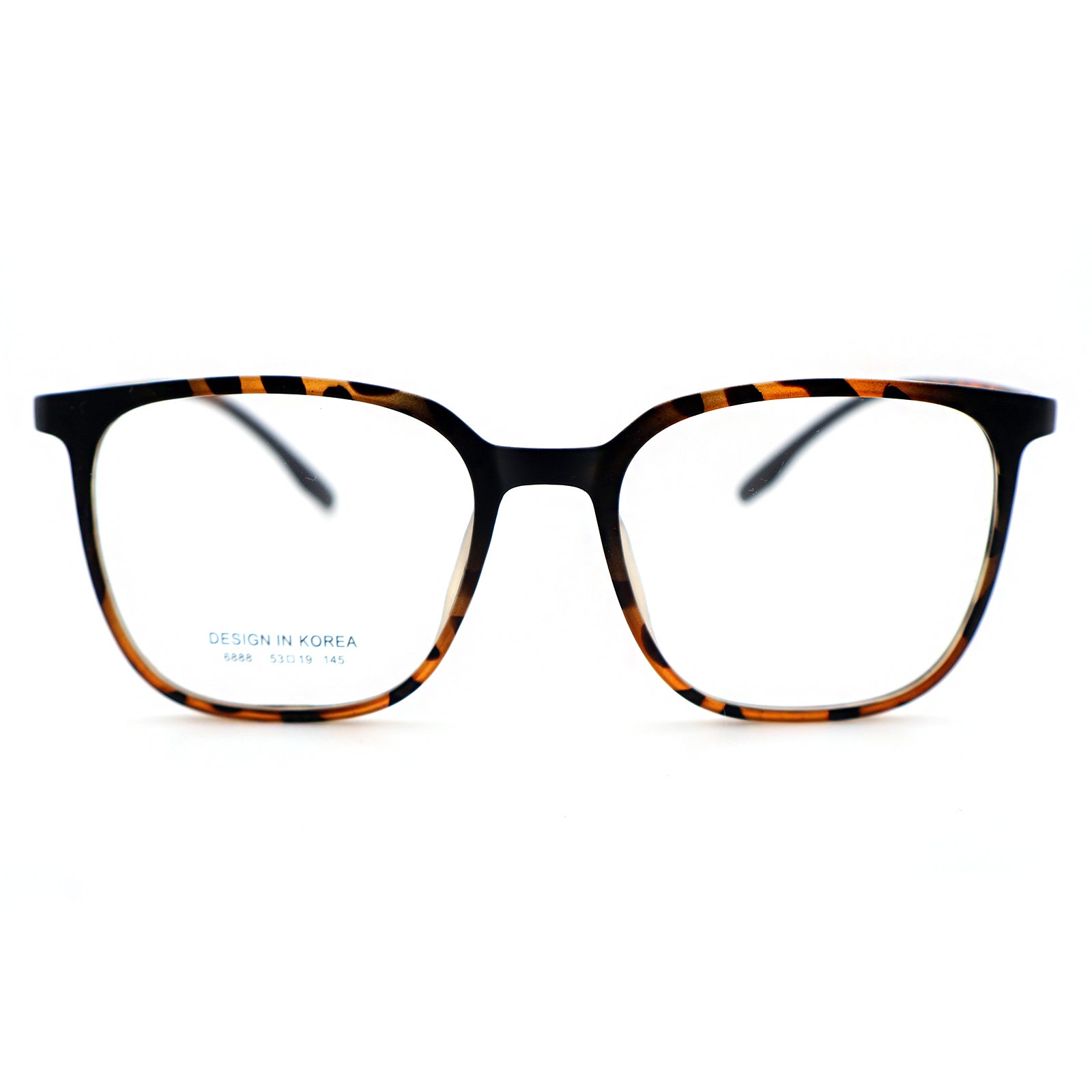 Transparent Brown Square Eyeglasses, Korean Design