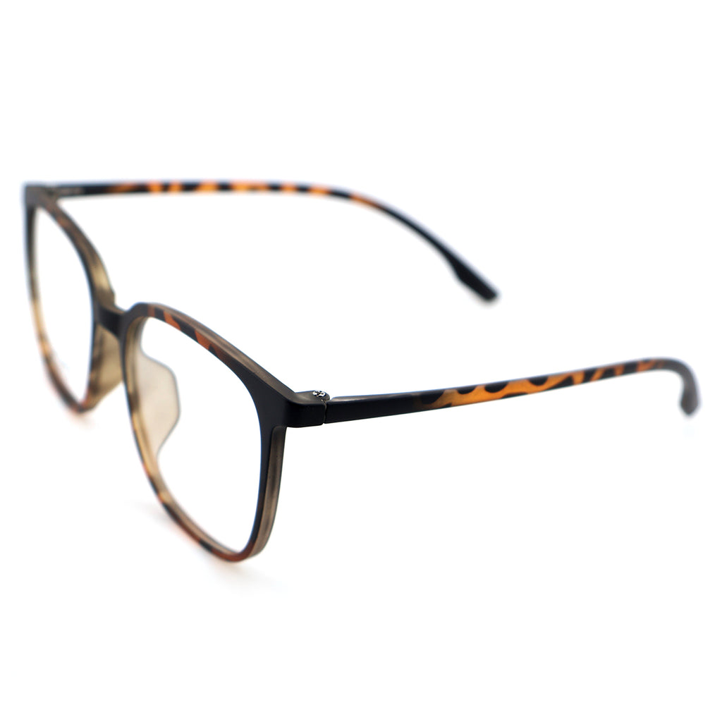 Transparent Brown Square Eyeglasses, Korean Design