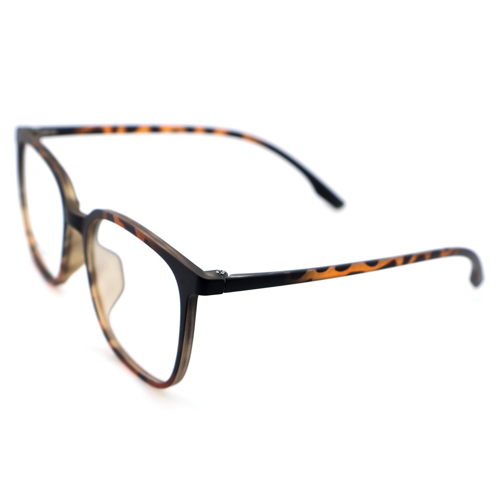 Transparent Brown Square Eyeglasses, Korean Design