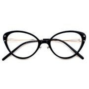Women’s Retro Cat-Eye Eyeglasses with Metal Accents