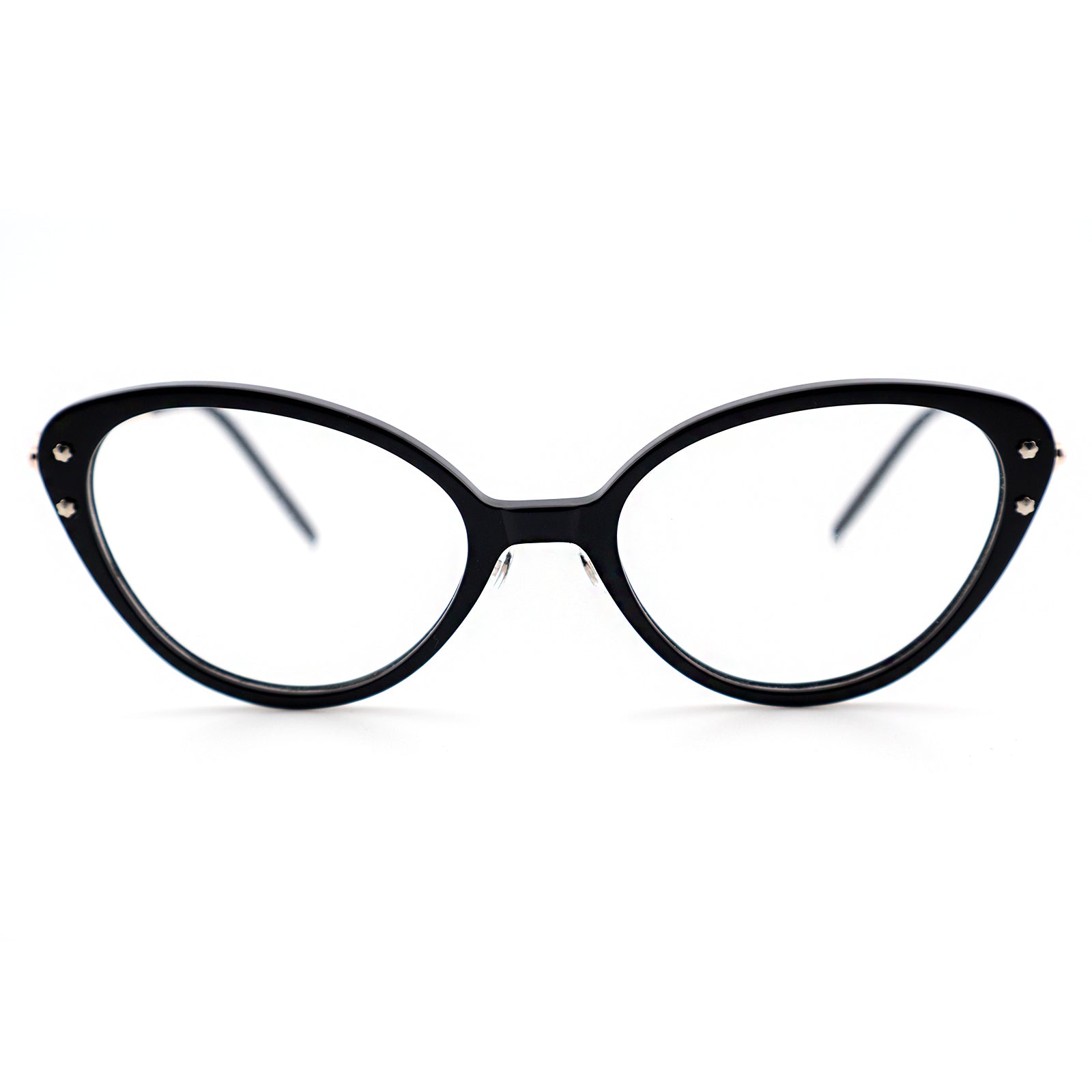 Women’s Retro Cat-Eye Eyeglasses with Metal Accents