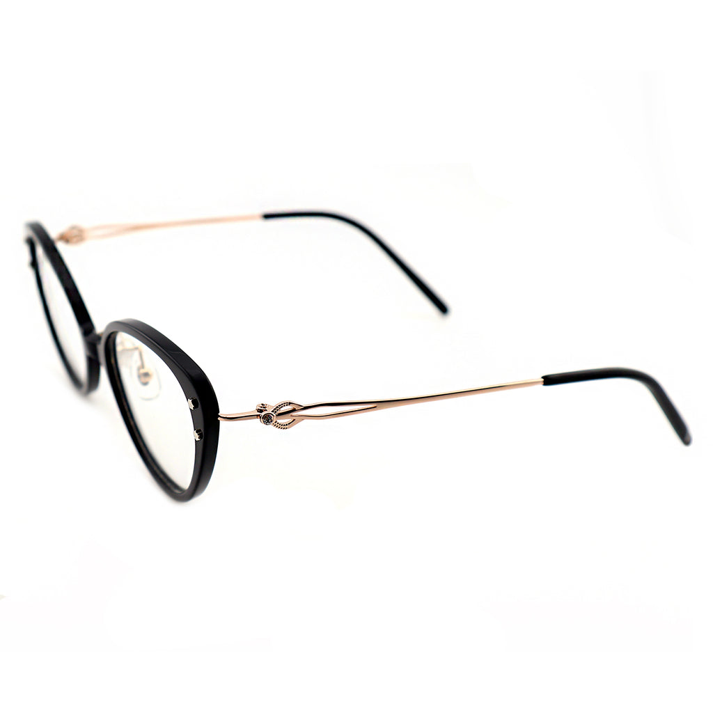 Women’s Retro Cat-Eye Eyeglasses with Metal Accents