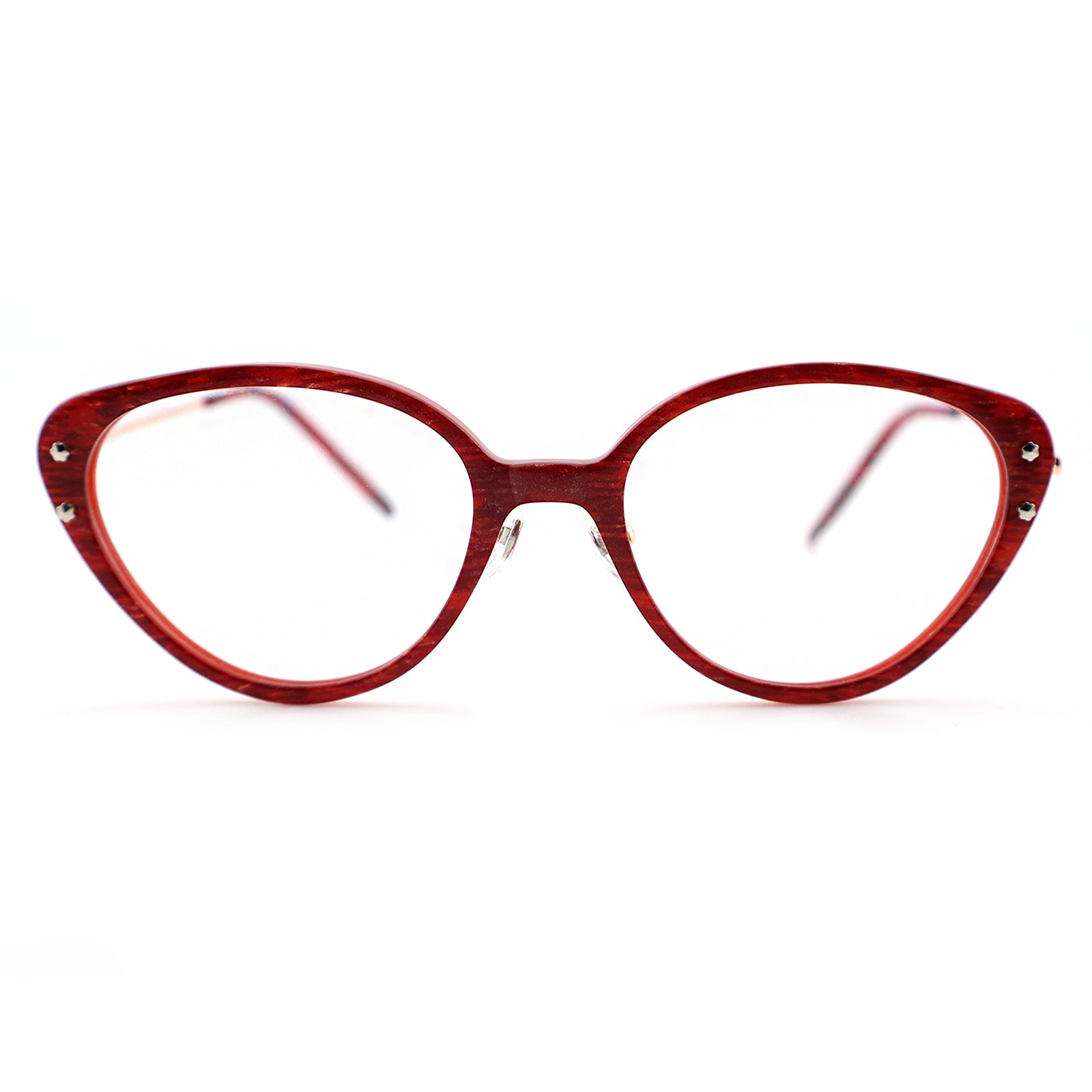 Women’s Retro Cat-Eye Eyeglasses with Metal Accents