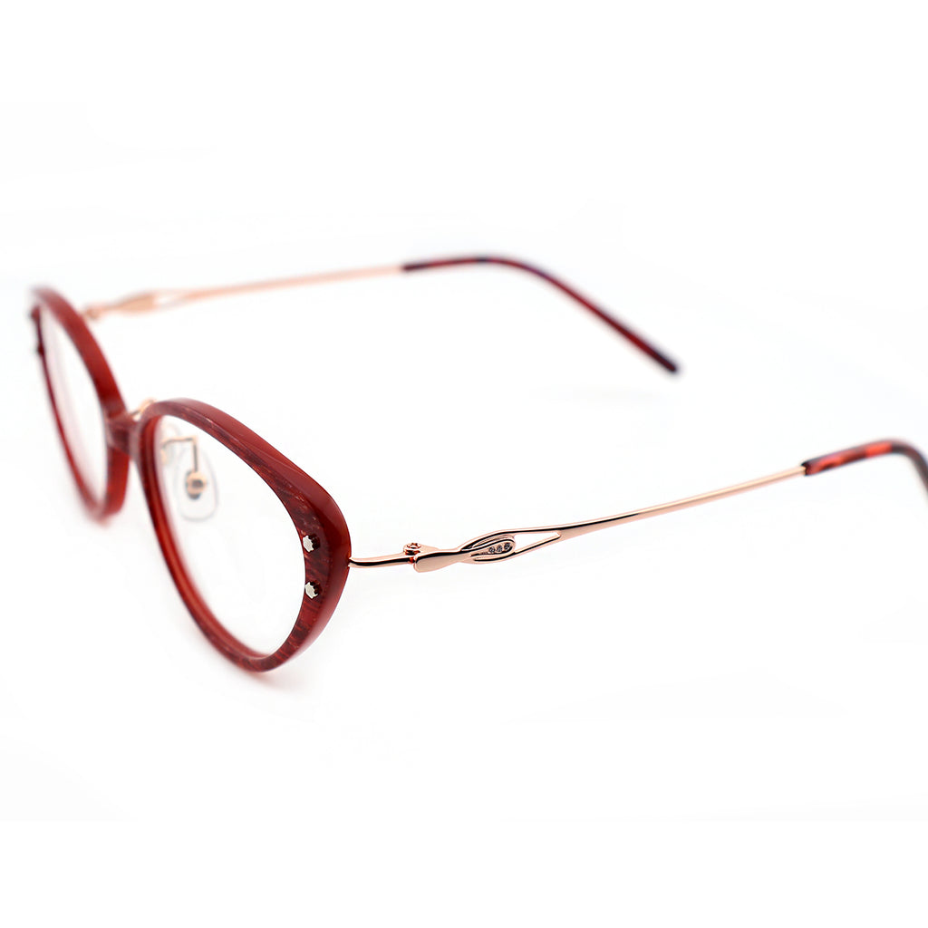 Women’s Retro Cat-Eye Eyeglasses with Metal Accents