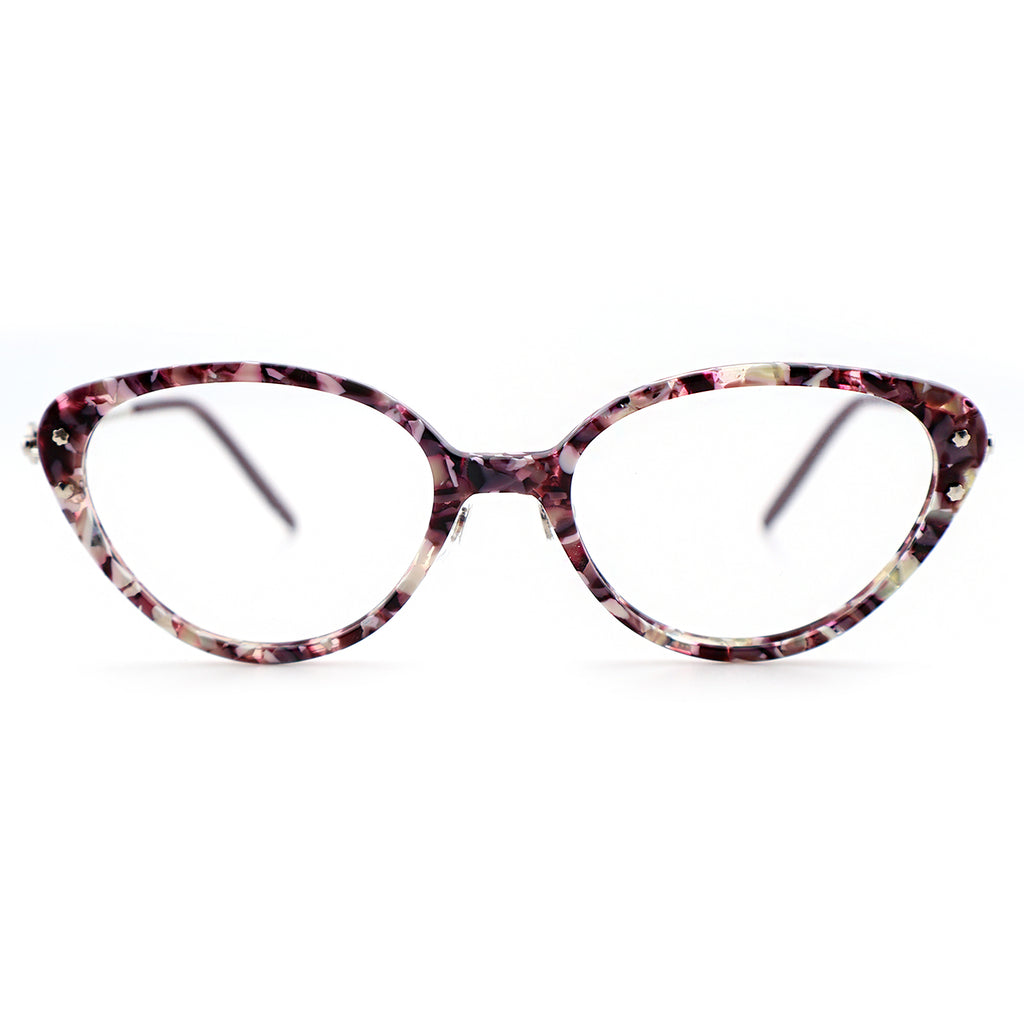 Women’s Retro Cat-Eye Eyeglasses with Metal Accents