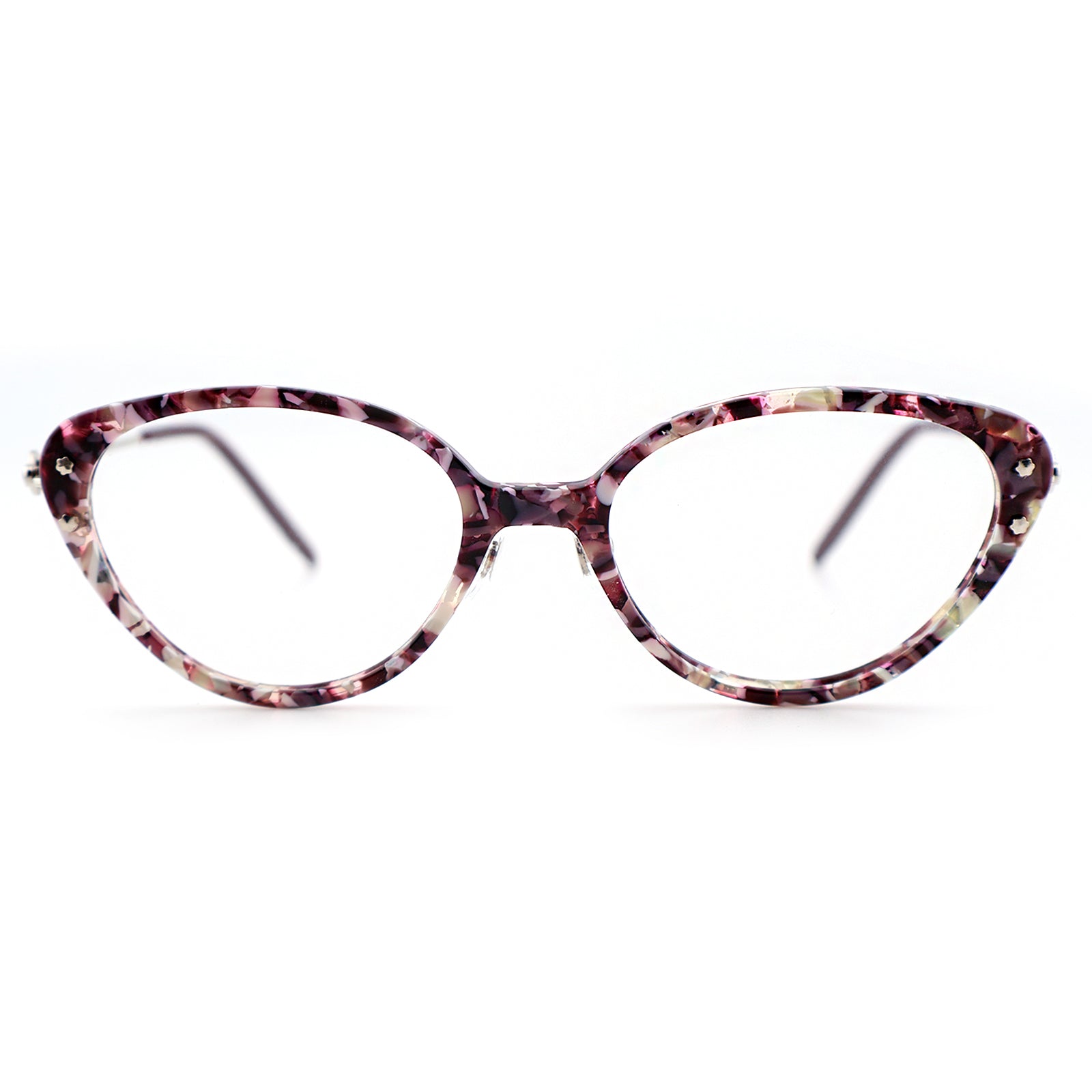 Women’s Retro Cat-Eye Eyeglasses with Metal Accents